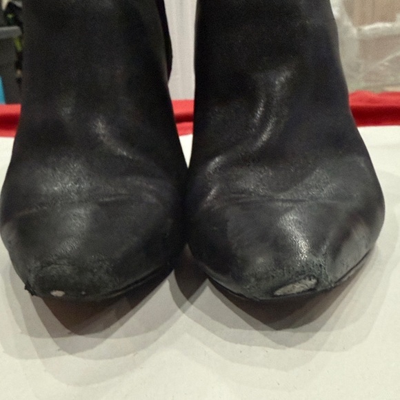 Leather Elegant Black Ankle Boots - Picture 3 of 6